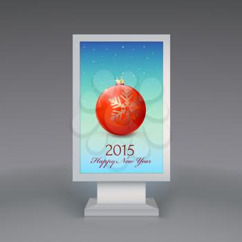 Lightbox with Christmas ball. Template for your design and advertising