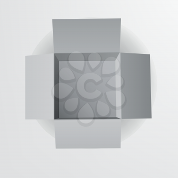 Open box. Top view. Vector illustration for your design.