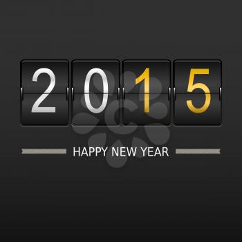 2015 happy new year on mechanical timetable. Vector illustration