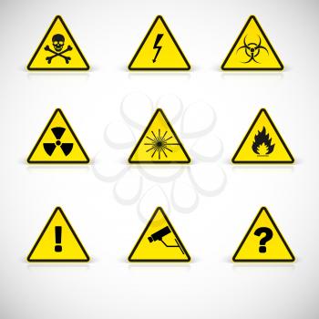 Attention flammable signs. Warning simbol, vector illustration for your design and presentation.