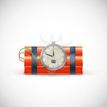 Bomb with clock. Illustration on white background for your design and presentation.