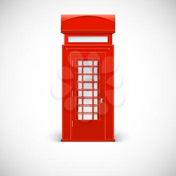 Telephone box, Londone style. Vector illustration isolated on a white background