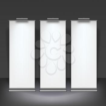 Vector blank roll up banner display template for designers 