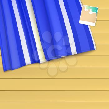 Summer background with photo and copyspace, vector illustration