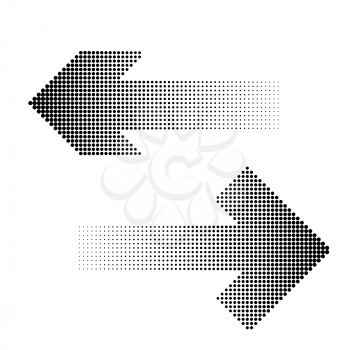Dots arrows. Vector arrow halftone background . Abstract  geometric icon. 