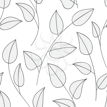 Beautiful decorative floral ornamental sketchy pattern, doodle style with foliage and branches. All elements are not cropped and hidden under mask, place the pattern on canvas and repeat