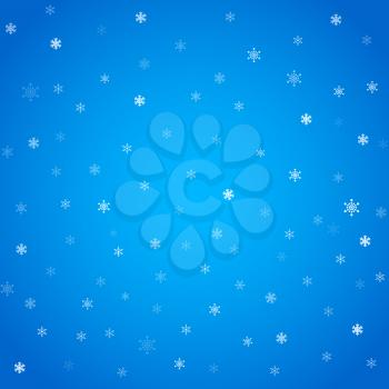 Winter blue background with snowflakes, editable eps 10 vector illustration.