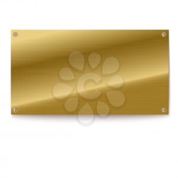 Shiny brushed metal plate banners on white background Stainless steel background, vector illustration for you