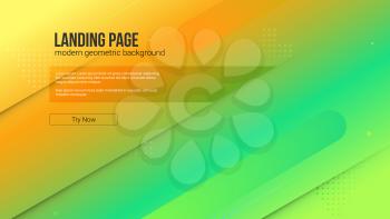 Website template with modern gradient and graphic background. The concept of landing page of website with dynamic composition of shapes. Vector template for cover, posters, presentations, leaflets.