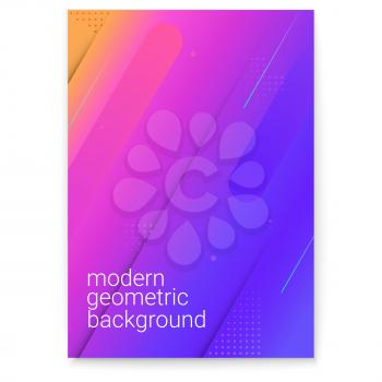 Poster with modern gradient and minimalistic graphics. Concept of cover with dynamic shapes. Vector background for presentations, leaflets.