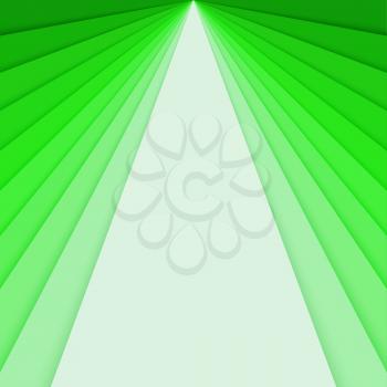 Green backdrop with gradient, idea for banner. Layered gradient paper sheets for card, poster, brochure, flyer, design layout. Carving art, 3d illustration, abstract background