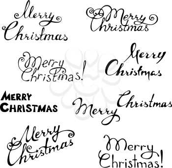 Hand-written text. Vector illustration for your design. Christmas template.