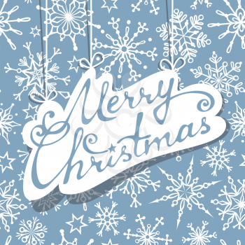 Hand-written text. EPS 10. Vector illustration for your design. Duotone Christmas template.