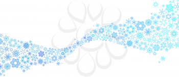 Set of blue snowflakes on white background. Snowflakes abstract wave.