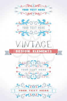 Ornate design elements for text. Retro design.