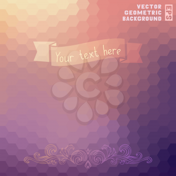 Hexagons pattern. Retro design. Place for your text.