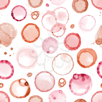 Various round stains and splashes on white background.