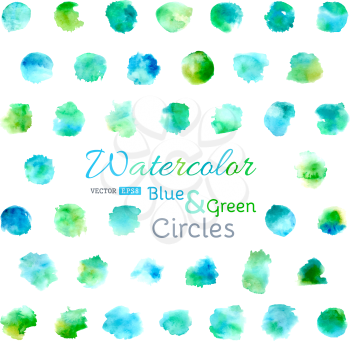 Blue and green hand-drawn elements for your design. 