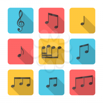 Music buttons isolated on white background. Vector illustration.
