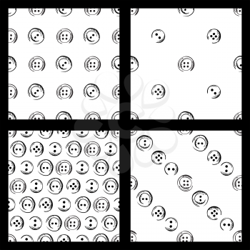 Hand-drawn sketch buttons on white background.