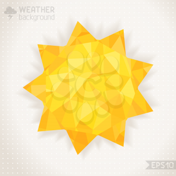 Yellow mosaic sun with place for your text. Retro design.