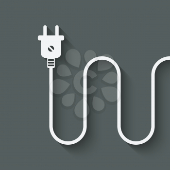 electric wire with plug - vector illustration. eps 10