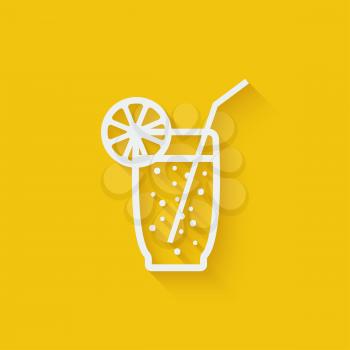 lemonade with straw - vector illustration. eps 10