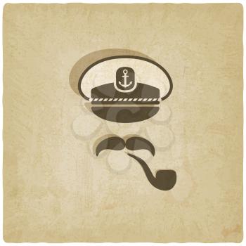 Captain mustache pipe old background - vector illustration. eps 10