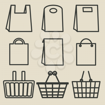 store bag set - vector illustration. eps 8