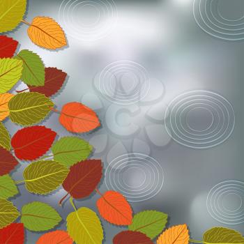 autumn foliage rain background - vector illustration. eps 10