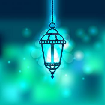 Ramadan lantern shiny background - vector illustration. eps 10