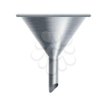 metallic funnel on white background - vector illustration