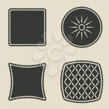 cushion stylized icons set - vector illustration