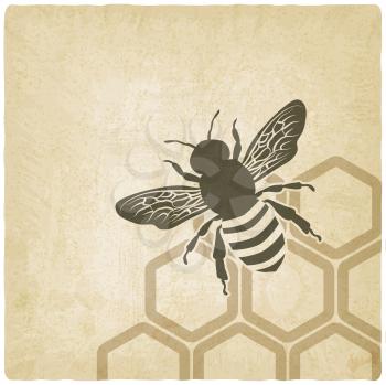 bee old background - vector illustration