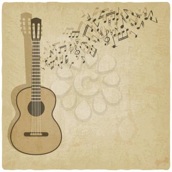 Vintage music guitar background - vector illustration. eps 10