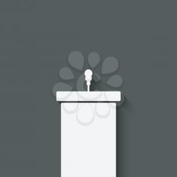 podium with microphone - vector illustration. eps 10