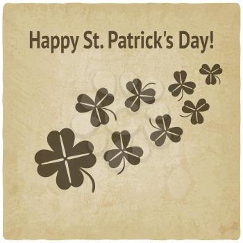St. Patricks Day card with clover - vector illustration. eps 10