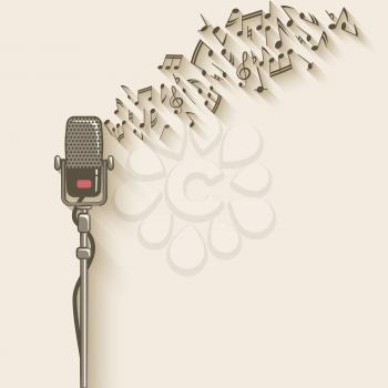 background with retro microphone - vector illustration. eps 10