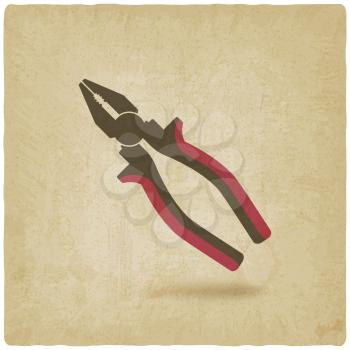 pliers repair symbol old background - vector illustration. eps 10