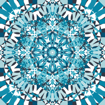blue circular kaleidoscope pattern. vector illustration - eps 8