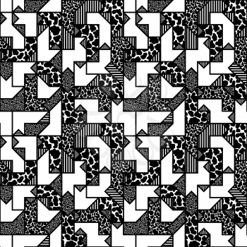 abstract black and white geometric pattern in style of the 80s. vector illustration - eps 8