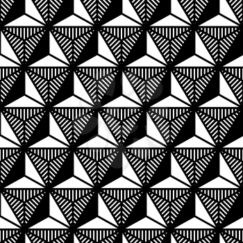 abstract black and white triangle geometric pattern in style of the 80s. vector illustration - eps 8