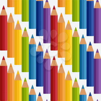 colored rainbow pencils seamless pattern - vector illustration. eps 8