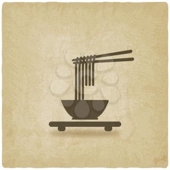 Chinese noodles old background. vector illustration - eps 10