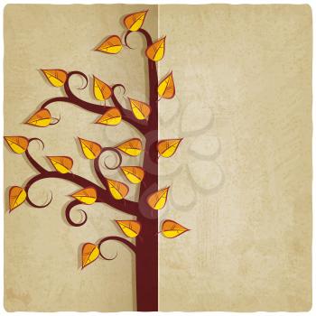 autumn tree old background. vector illustration - eps 10