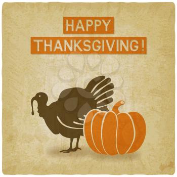 thanksgiving greeting card old background. vector illustration - eps 10