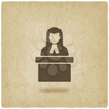 judge in wig old background. vector illustration - eps 10