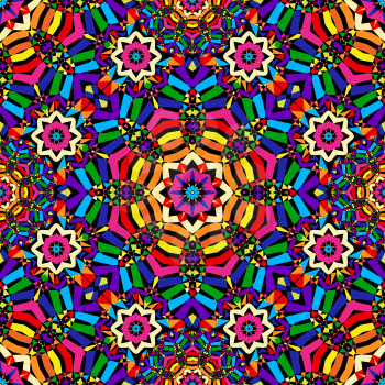 bright circular seamless kaleidoscope pattern - vector illustration. eps 8
