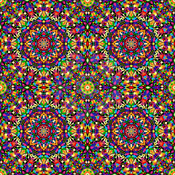 bright geometric seamless kaleidoscope pattern. vector illustration - eps 8