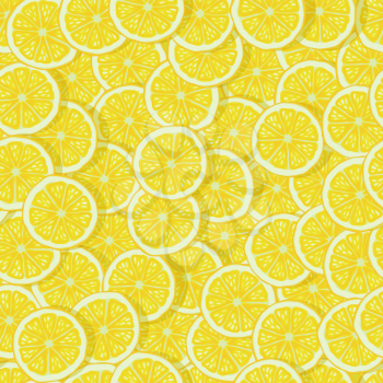 bright lemon slices seamless pattern. vector illustration - eps 10